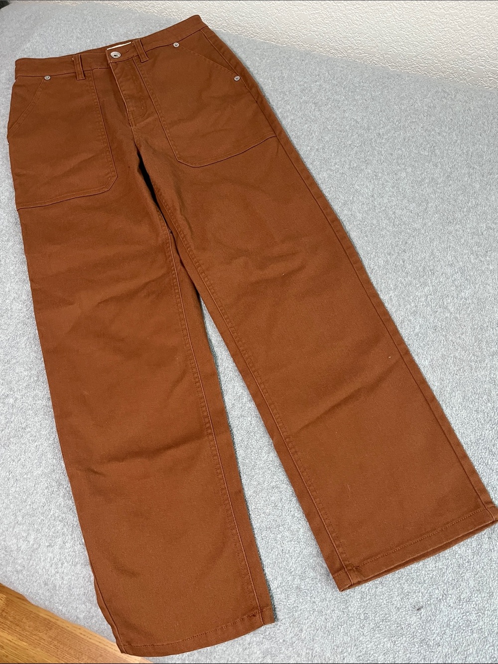Brixton Brown Capenter Pants Womens 25 skater Indie High Rise Relaxed Fit